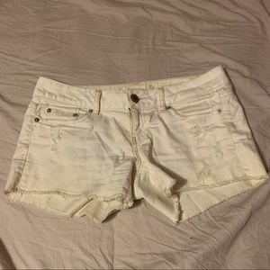 White Jean shorts